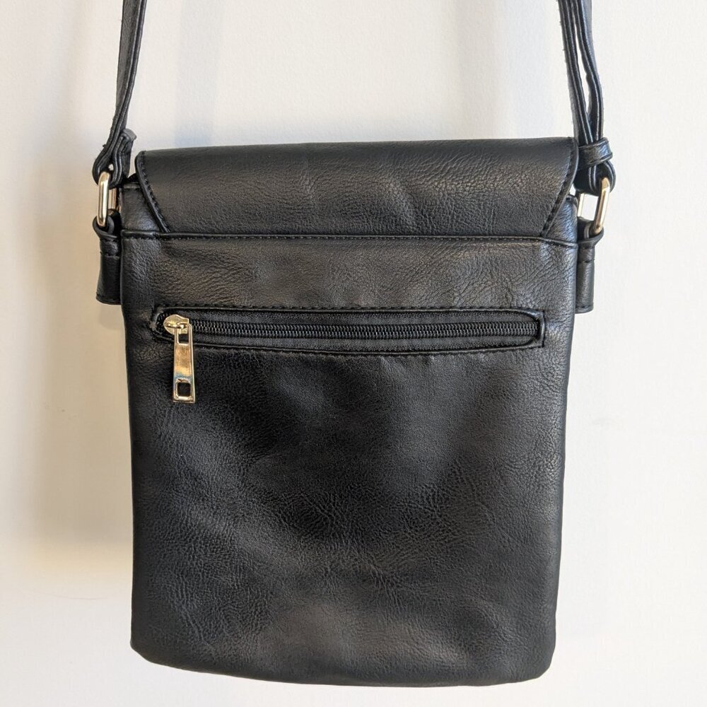 Vintage black leather crossbody bag - Picture 5 of 5